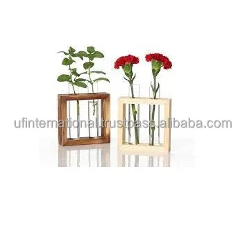 Wooden Flower Vases for Wedding Use Wholesale Custom Home Decorative Single Wood Pot Holder Handicraft Top Sale