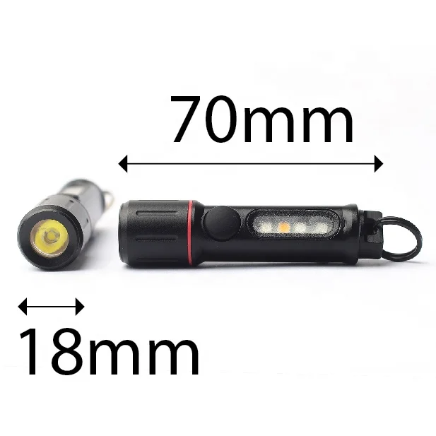 In Stock Super Bright Mini Keychain USB-C Rechargeable Portable Flashlight with magnet