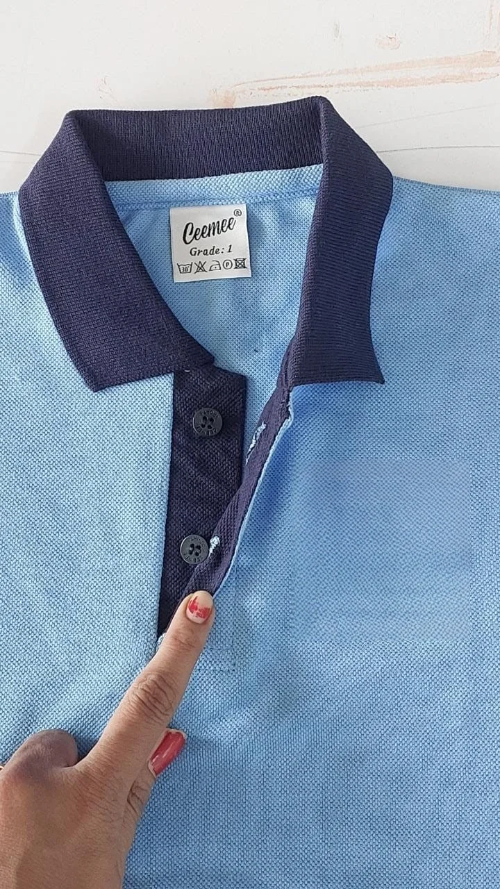 Custom Logo Long Sleeve Uniform Blue T-shirt For School Student Clothing Boys and Girls Polo Shirts