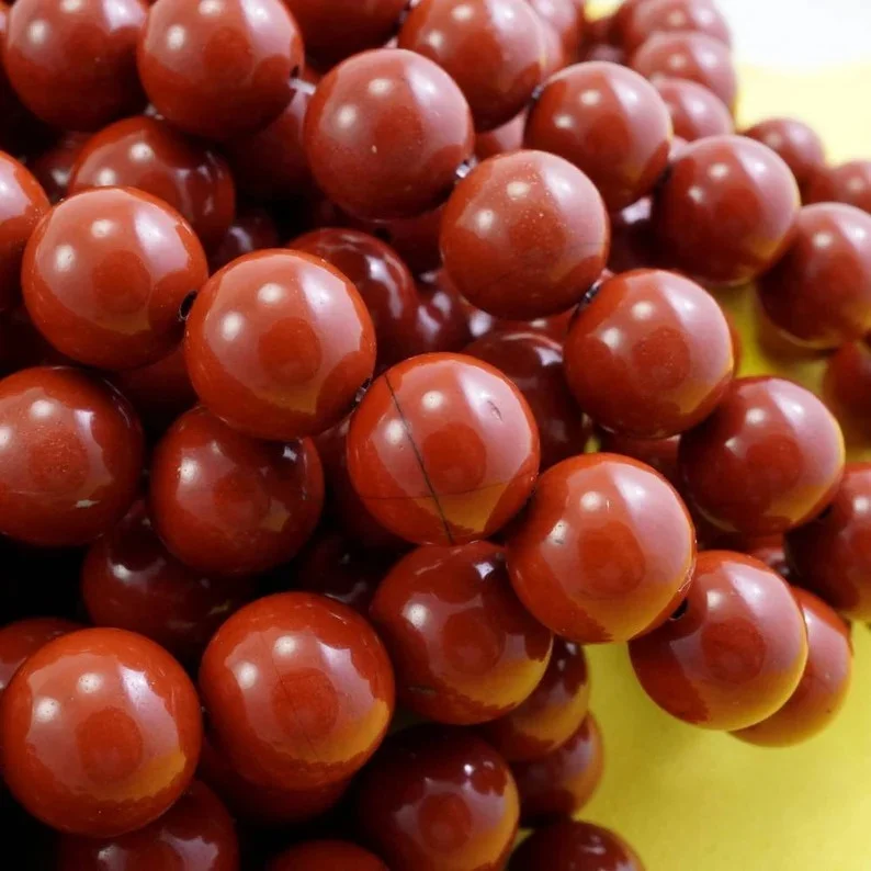Wholesale High Quality Natural Red Jasper Round 8mm Beads Line For Making Jewellery (48 Beads)