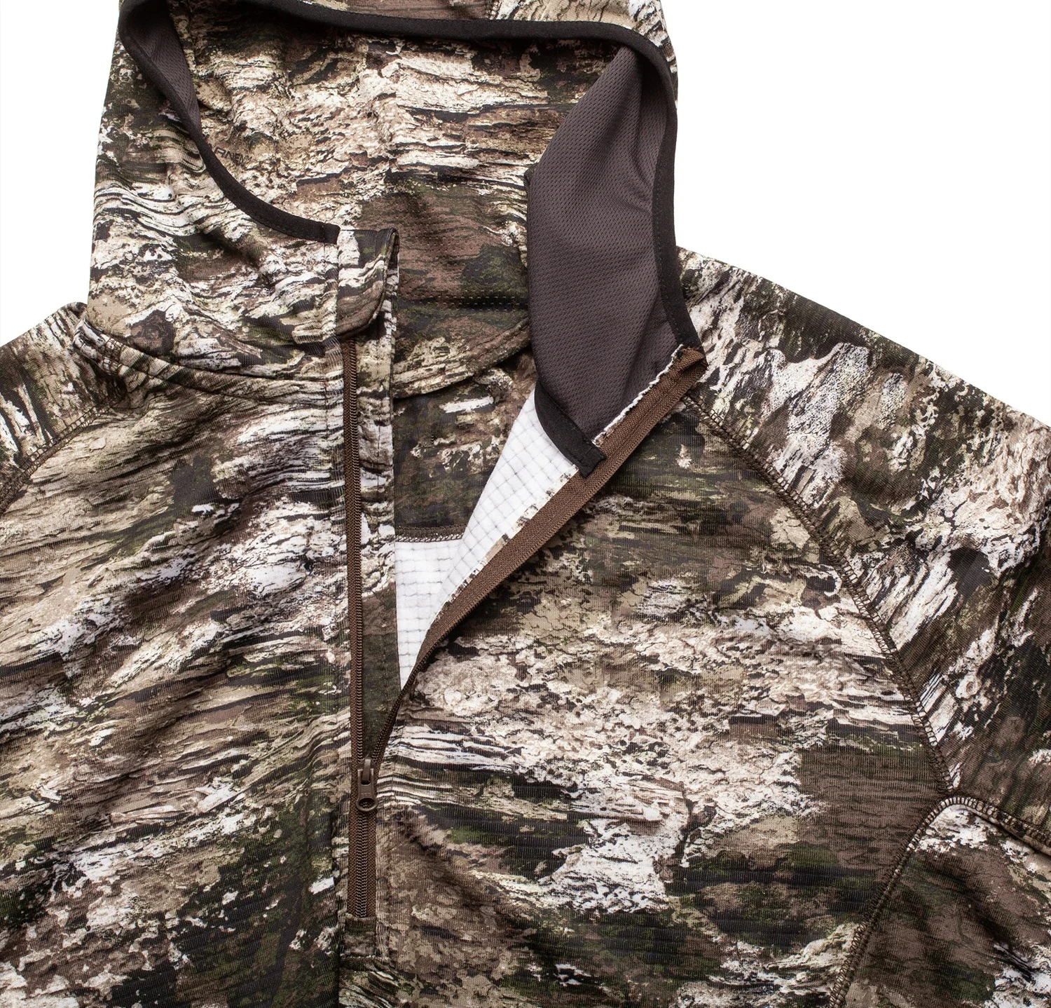 Exclusive Men Removeable Mask 1/2 Zipper Hoodie Rain Outdoor Breathable Camouflage Fishing Custom Anorak Hunting Jacket