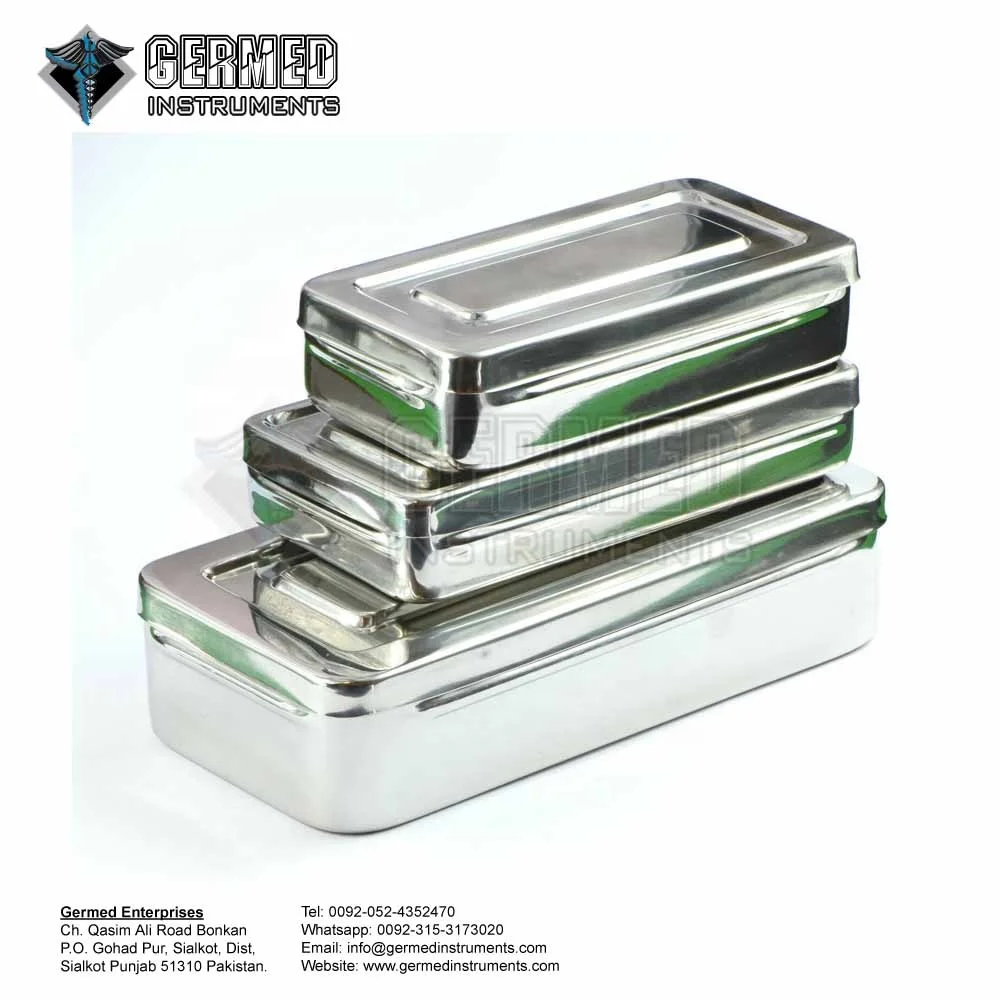 Manufacturer Supplier Wholesaler Dealer Surgical Instruments Storage Box Set of 3 PCS Hollow Ware Tools By GERMED ENTERPRISES