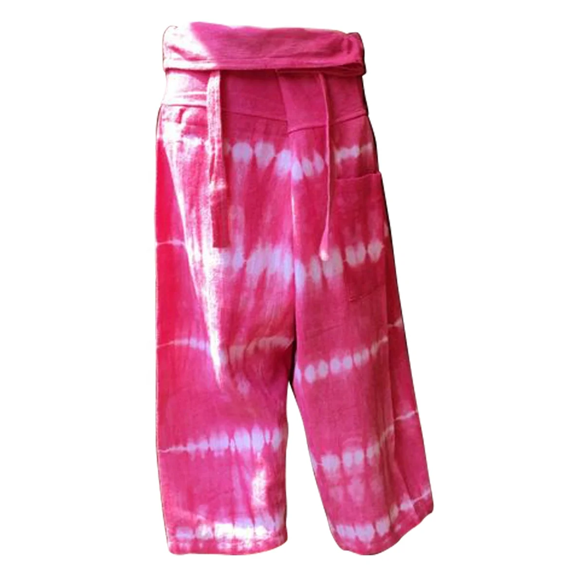 Женские брюки tie dye natural crafts летние унисекс без химикатов розового цвета с тремя белыми