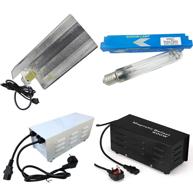 Simple three-piece plant grow light sodium lamp inductive ballast easy installation   high light efficiency T46 HPS600W fixture