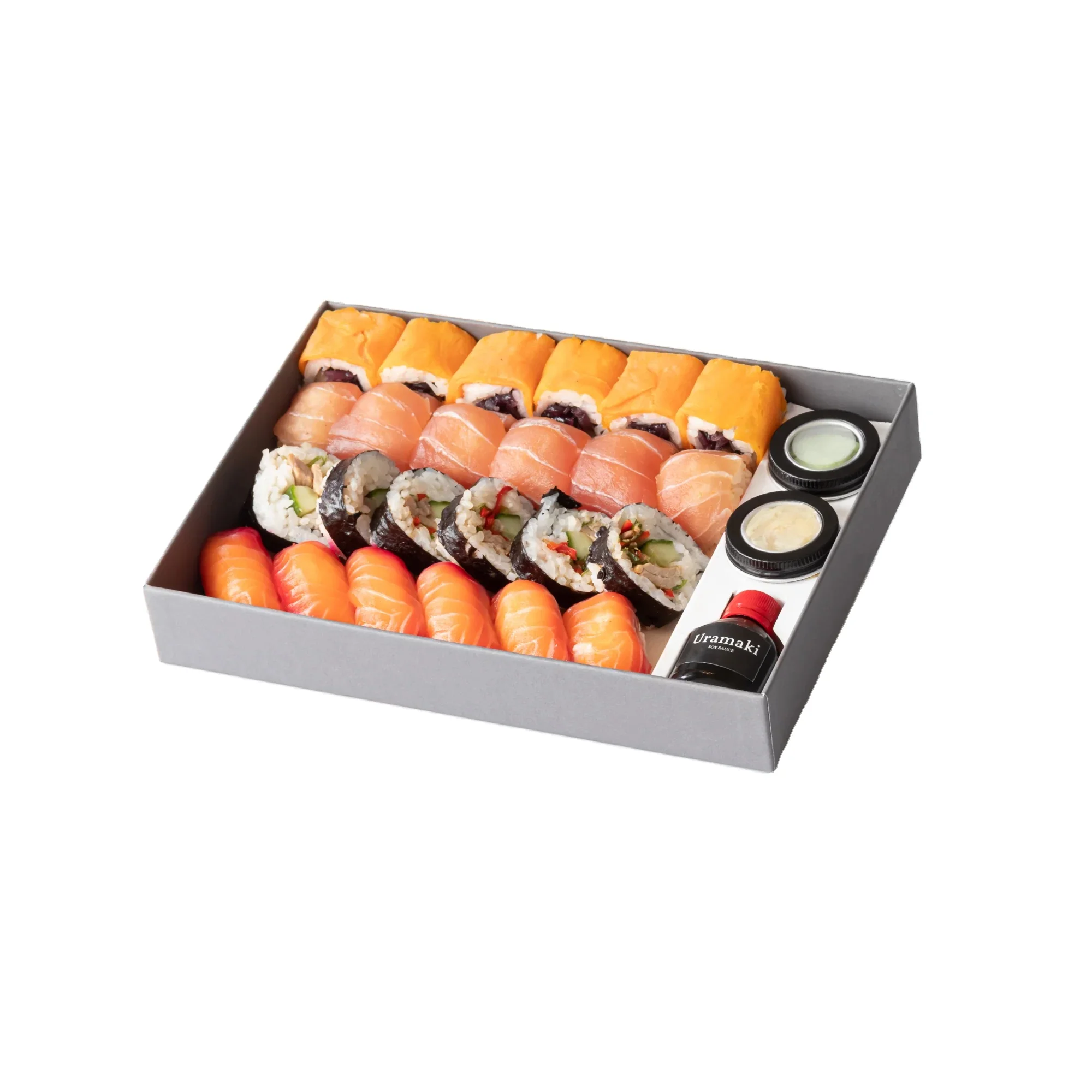 Restaurant Sushi Take Away Box Food Packaging Paper Sushi To Go Container With Transparent Lid