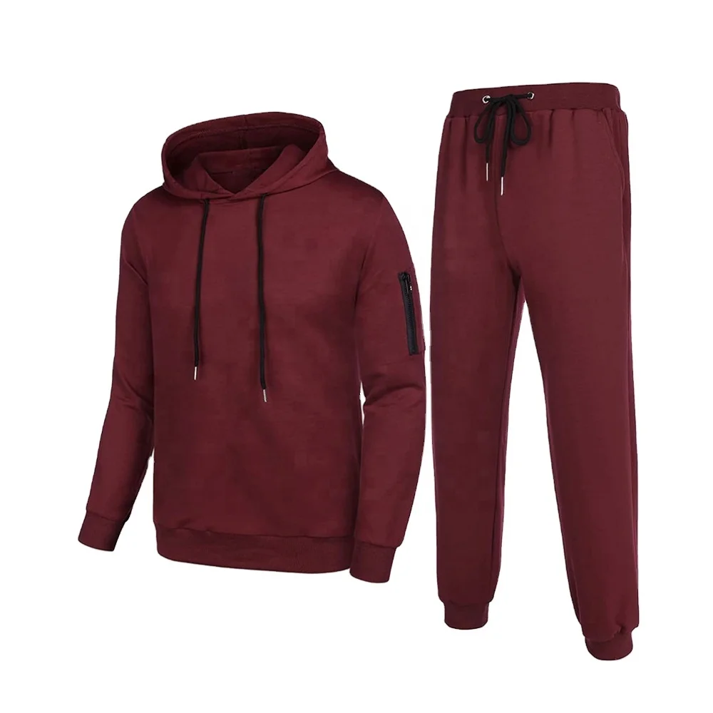 2024  Unisex Pullover Tracksuit with Hood Best Quality Zip Bicep Sweat Suits Wholesale Cheap Plain with Private Label