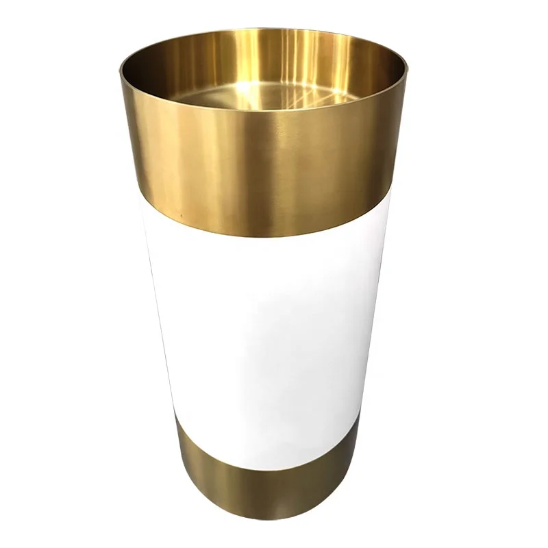 Lavatory Wash Basin Sink Luxury Round Bronze Color Stand Stainless steel Wash Basin for Bathroom