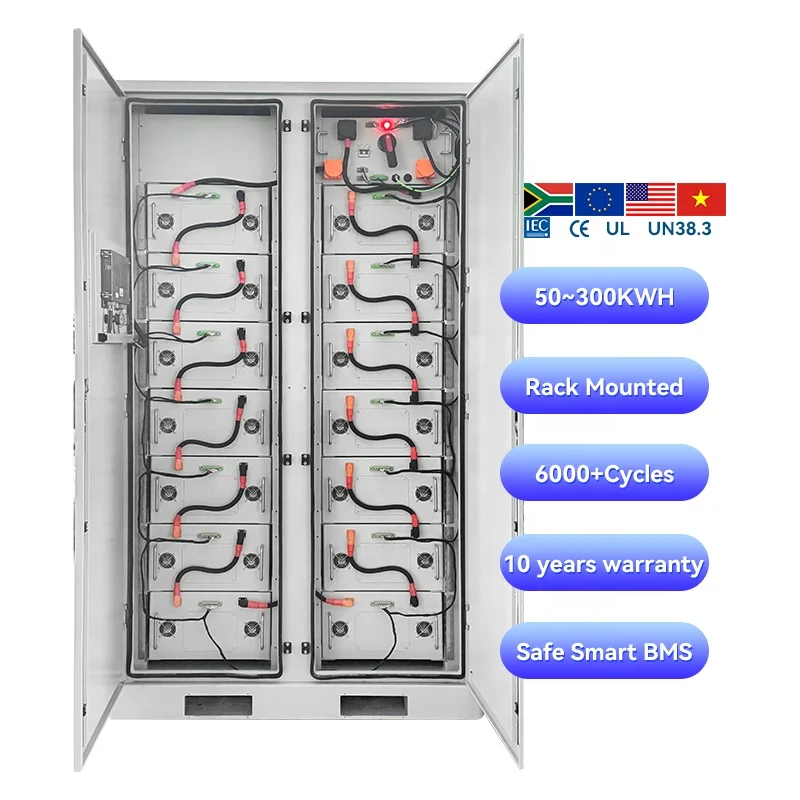 EU Stock Sunwave Rack Mounted 50kWh 300kWh 6000 Cycles Hign Voltage Lifepo4 Battery Pack Bank With Smart BMS