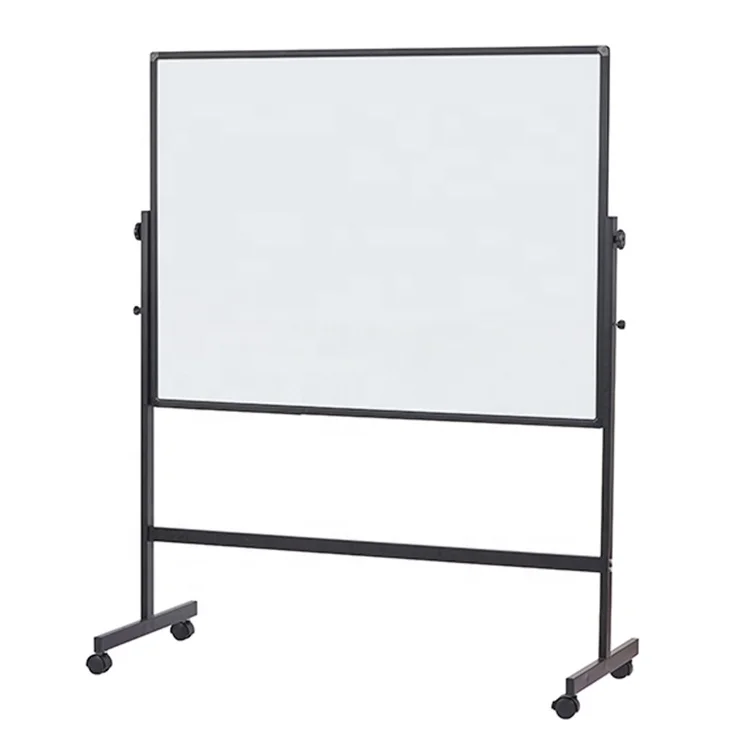Double sided mobile whiteboard large rolling white board magnetic dry erase board easel standing whiteboard on wheels for office