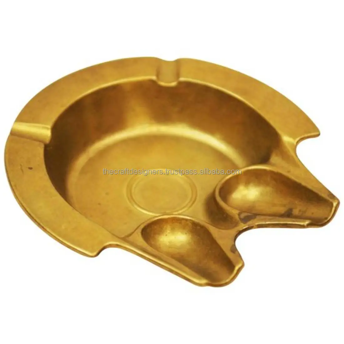 Brass Attached 2 Mangoes Ashtrays Hand Engrave Designing Best Selling Tabletop Ash Tray Cigar Ashtray Lightweight Metal Ashtrays