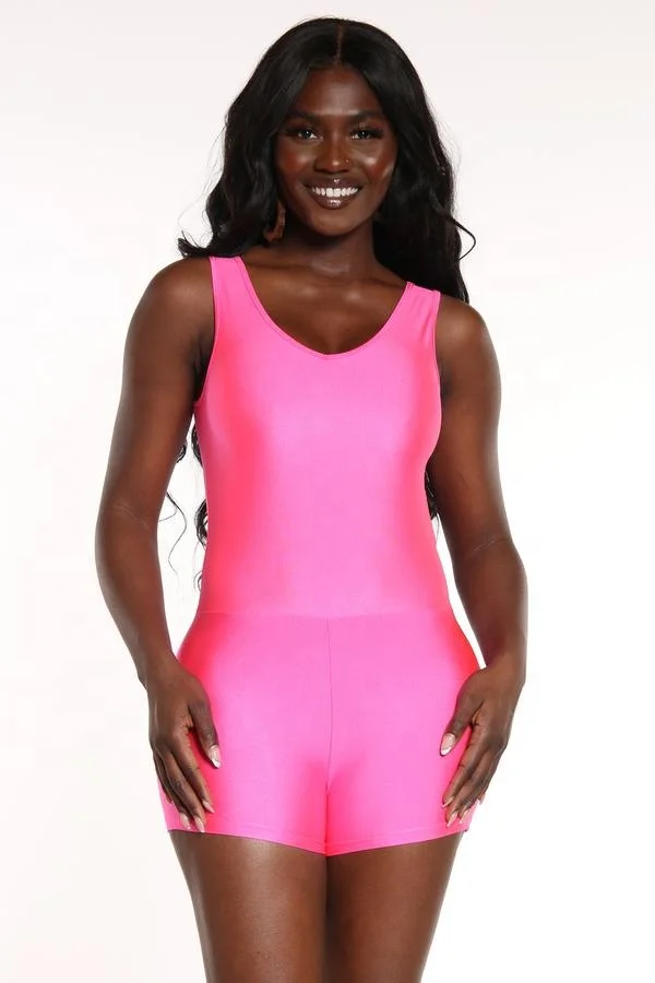 Custom OEM Sexy Party Night Club Classy Romper Featuring Round Neckline With Shoulder Straps Disco Short Catsuit