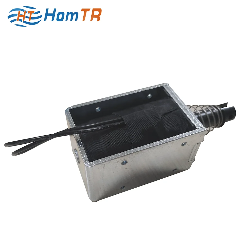 HomTR DC12V 1.081A 13W Duty Cycle 100% 10mm Stroke Diameter 15mm Pull Push Electromagnetic Solenoid