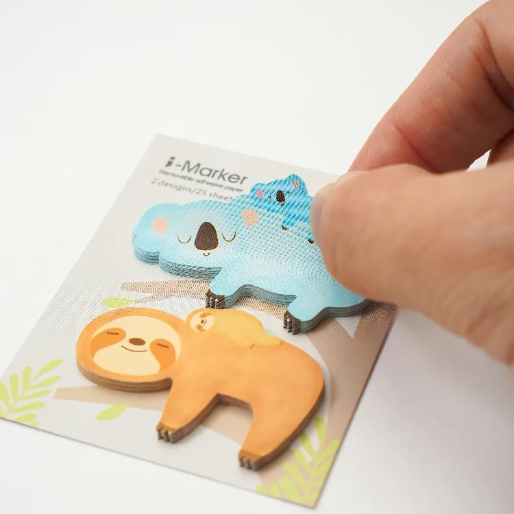 [6] Good Quality Planner Animal Sticky Notes Stationery Koala Sloth Memo Pad for Office