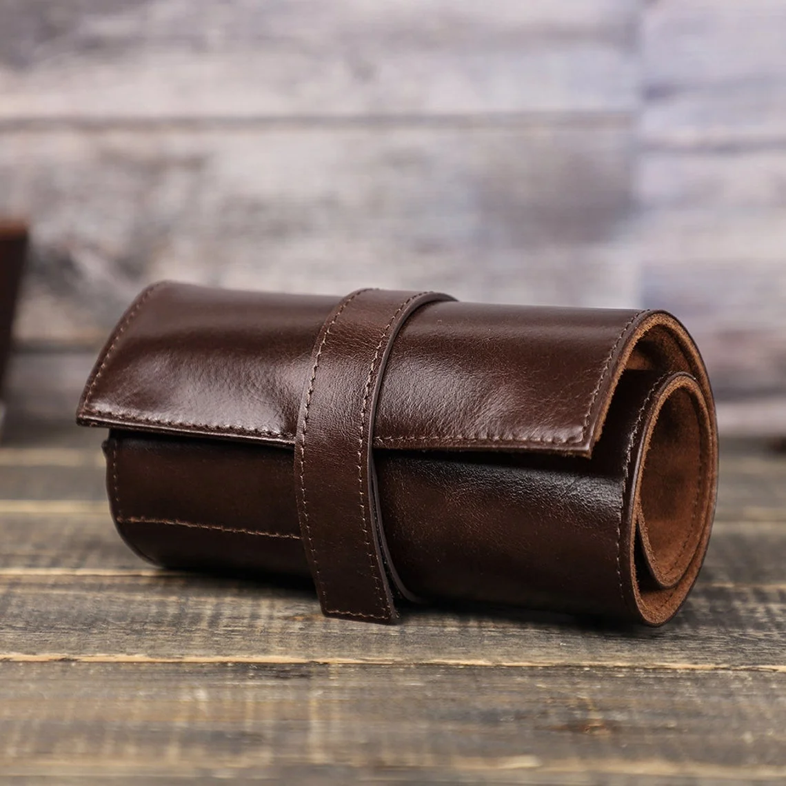 Watch Roll Personalized Watches Travel Case Organizer Genuine Leather Pouch Storage Watch Custom Size Custom Logo