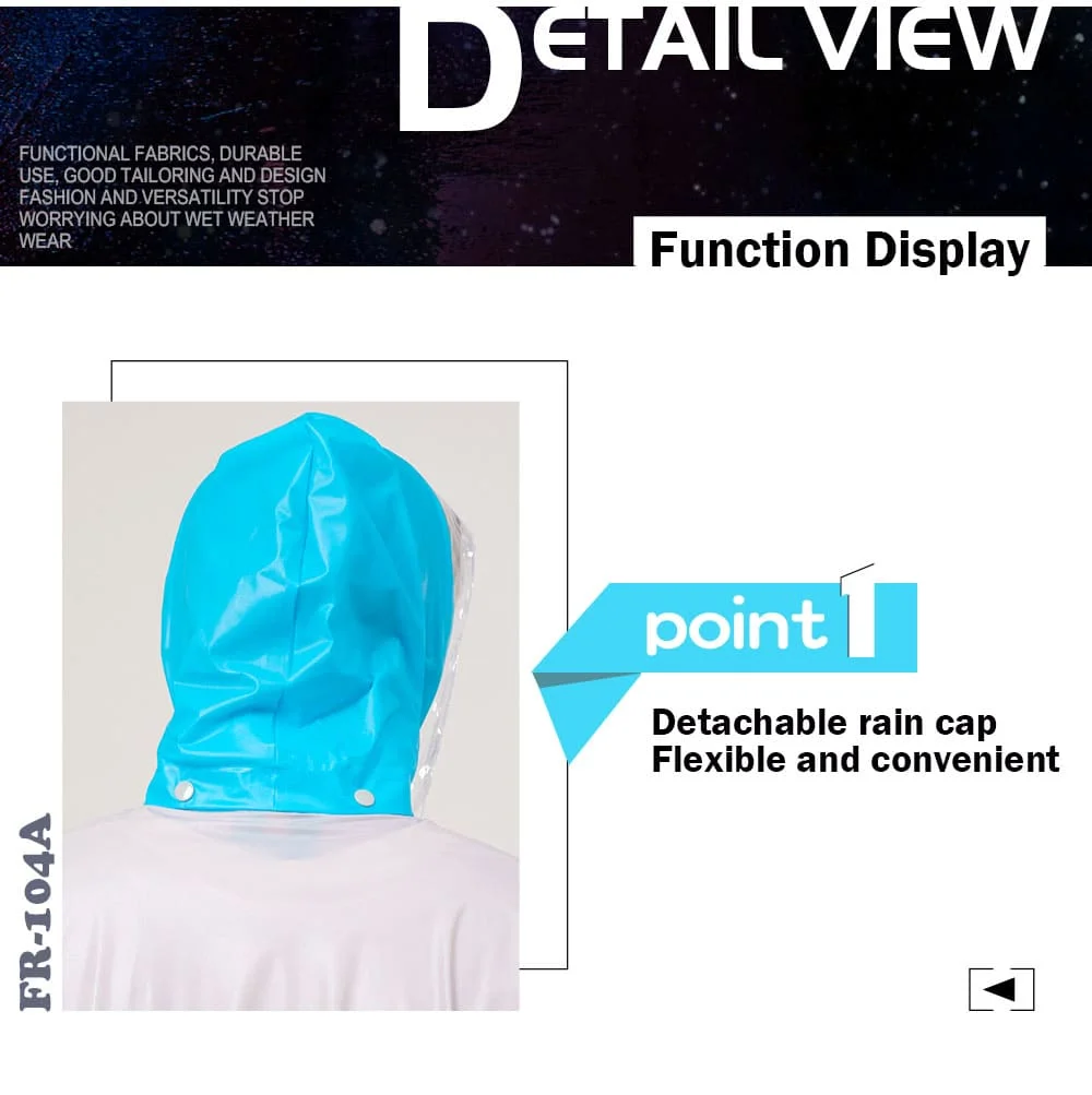 OEM Wholesale Reusable Rain Wear Rainproof Scooter Hooded Rain Jacket Packable Full Raincoat