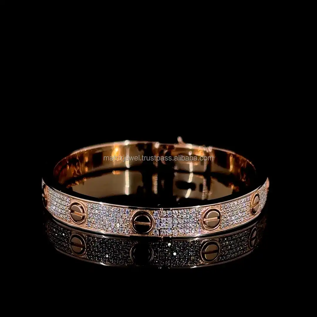 Factory wholesale luxury Brand Jewelry 925 Starling Silver Charm Diamond Engraved Screw Bracelet for Women