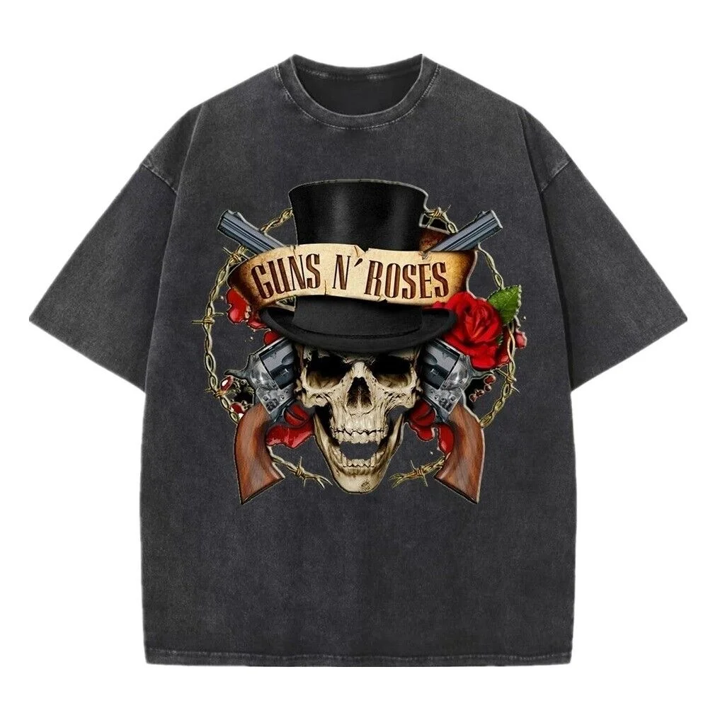 acid wash t shirt rock band for fficial logo cool tee closeout t shirt Microfiber oversized t shirts in low price
