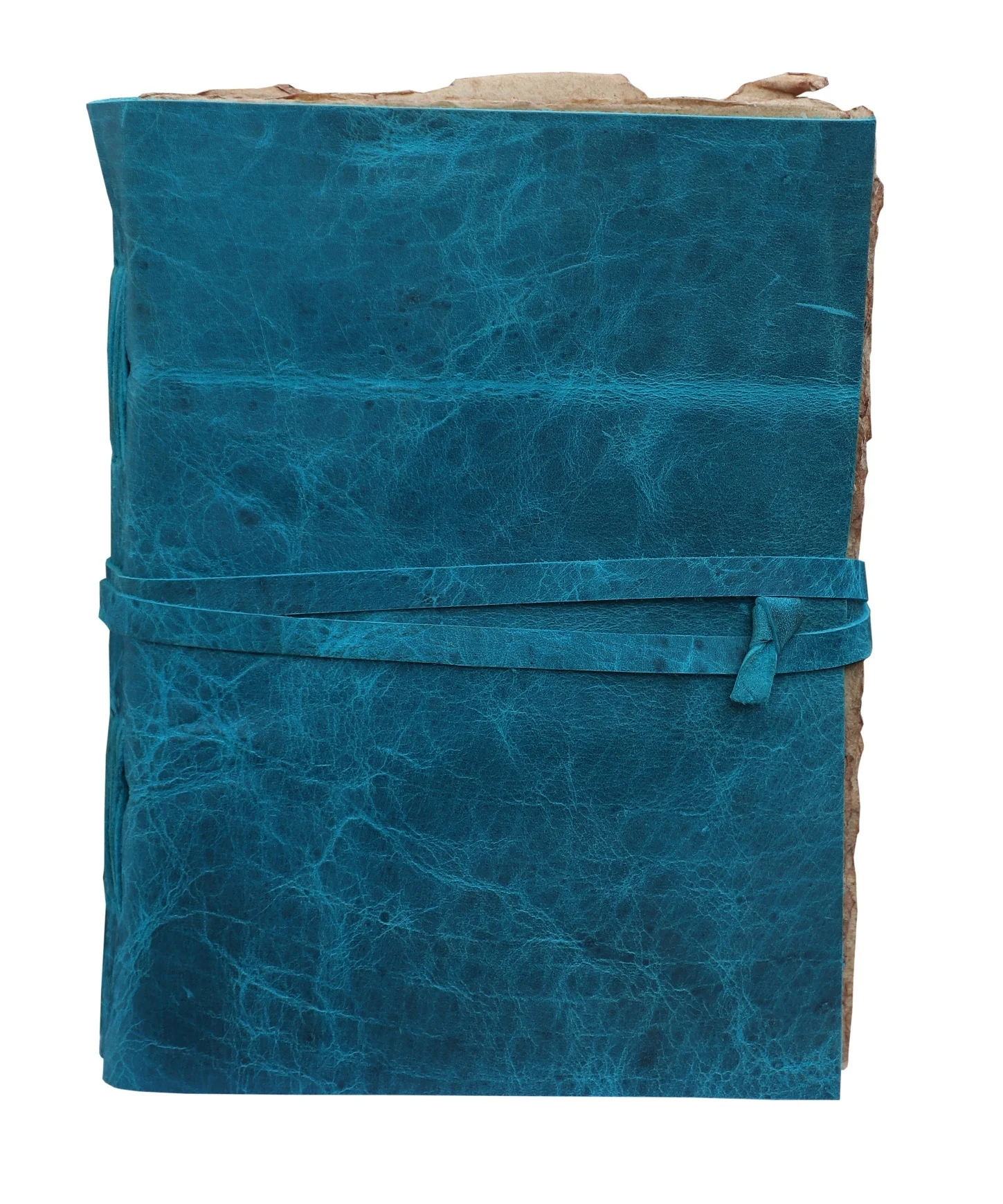 Blue Soft Leather Bound Strap Leather Writing Vintage Handmade Leather Journal Journals Diary Deckle Edge 120 Blank Pages