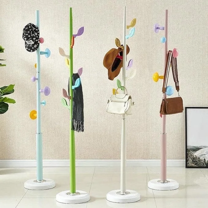 Creative Mushroom Type Coat Rack Hanger Metal Tube Plastic Base
