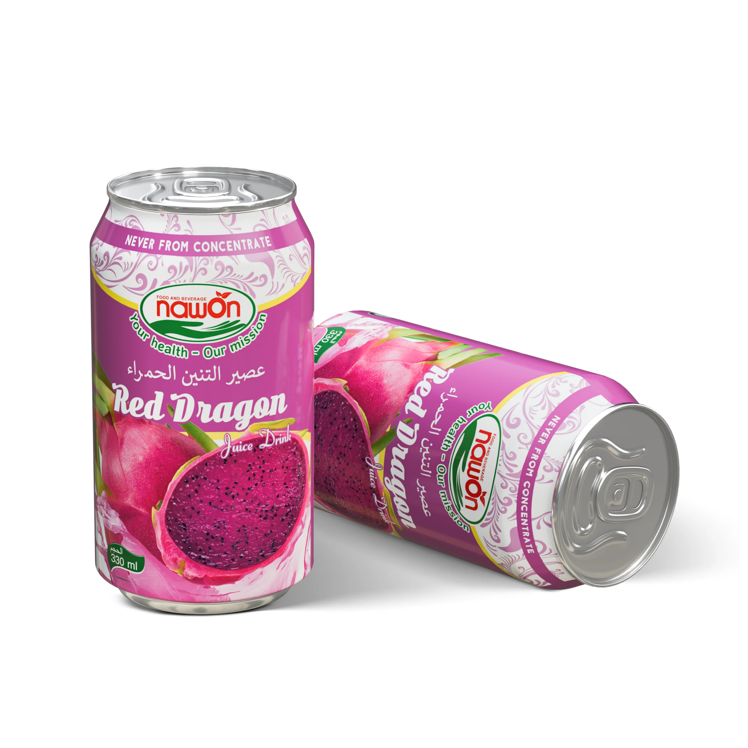 330ml Nawon NFC Red Dragon Juice Drink from Fresh Vietnam Dragon Fruit Can - Wholesale Supplier Exotic Drinks HALAL Beverage