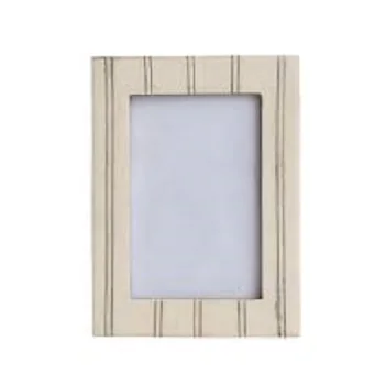 Customizable Brown Natural Sheen Horn Bone Inlay Photo Frame Iron Wood Picture with Faux Horn Mosaic Border Resin Bone Overlay