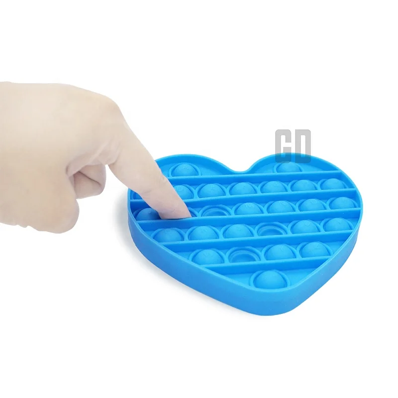 Push Pop Bubble Fidget popit fidget toy blue heart