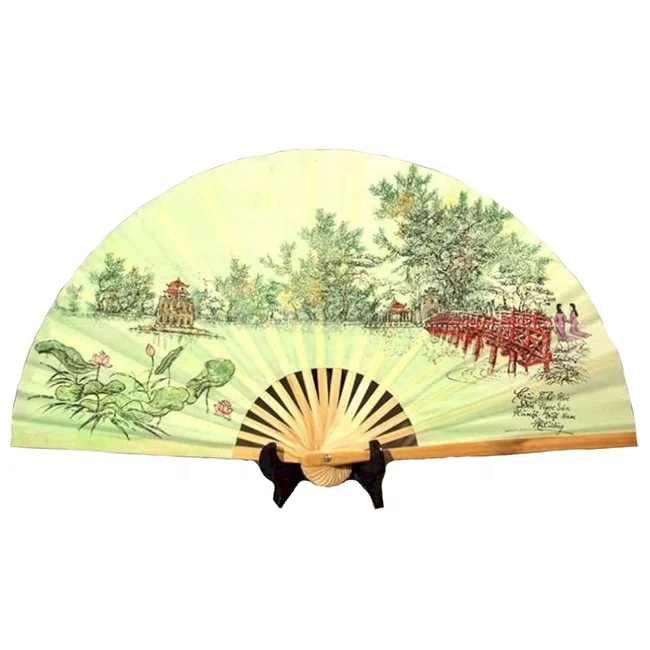Supplier from Vietnam BSCI factory handicraft houseware home decor wicker craft for gift subtainable bamboo foldable hand fan