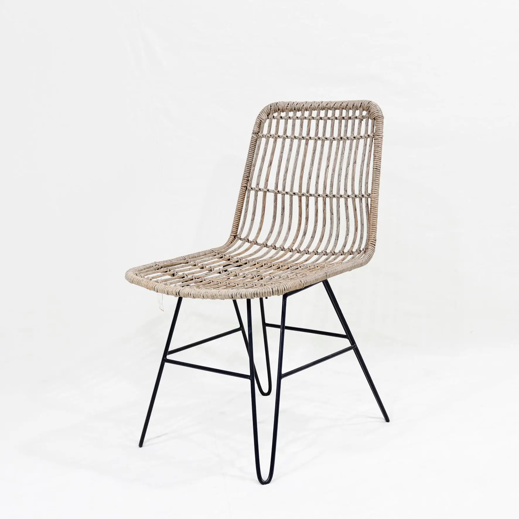 Comehome - High quality Outdoor furniture stackable iron frame rattan din wicker cane patio dining chair