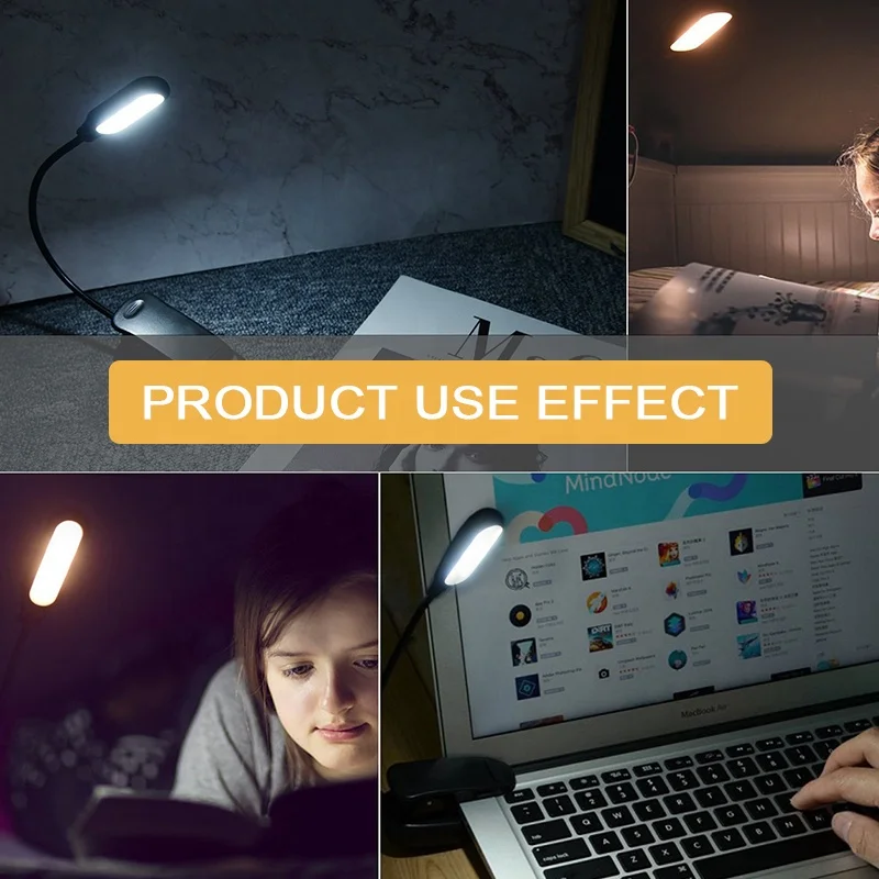 TAIKOO LED Clip On Design Book Lights Rechargeable Reading Lamp Portable Book LED Read Light for Reading in Bed