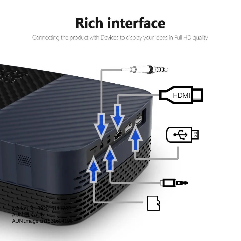 2022 AUN Z5S Projector, 1080p  LED Proyector for 1080P Home Cinema, 3D Video Beamer Android 9