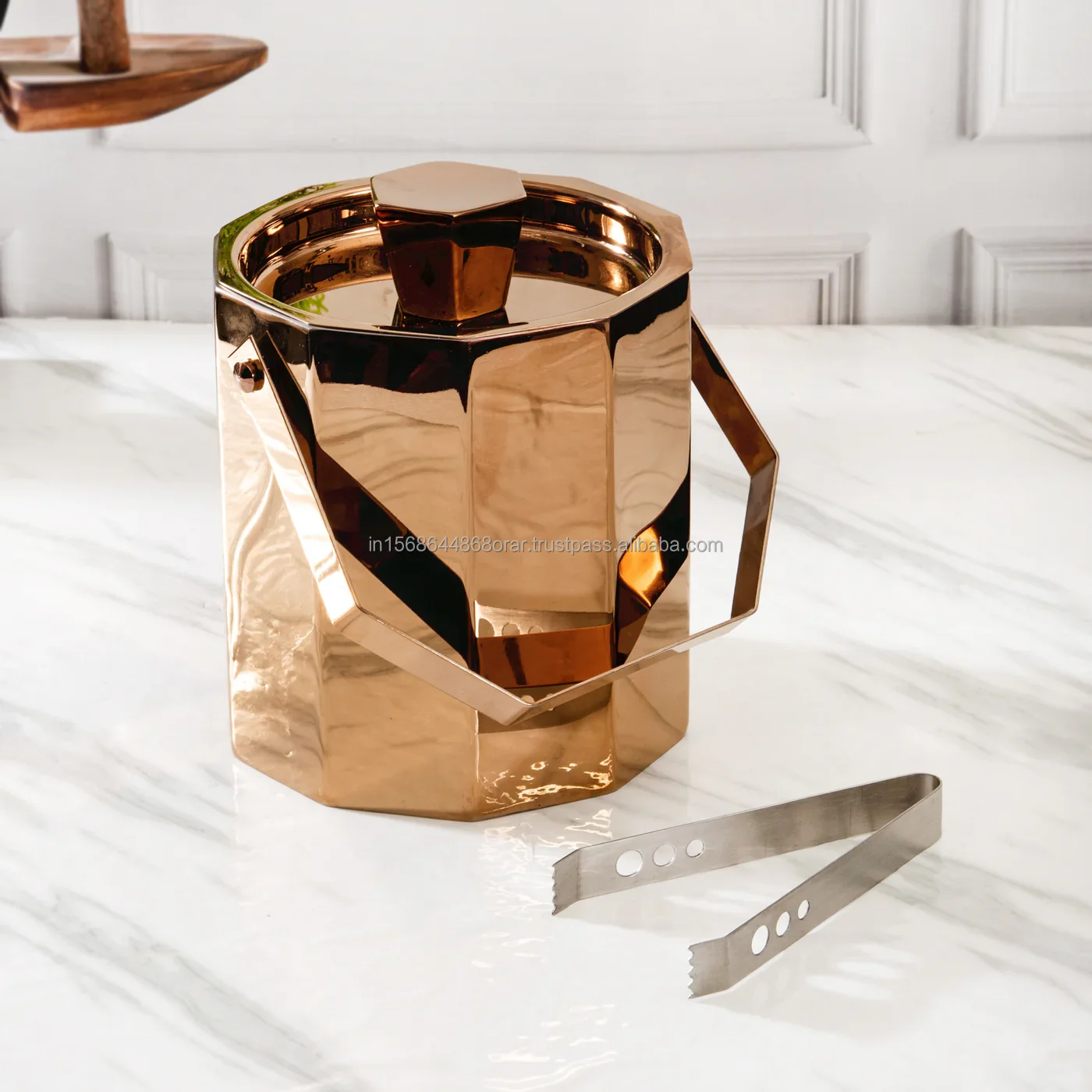 Exclusive Hexagonal Stainless steel ice bucket highly mirror polished for party occasions & beverages champagne cocktails gifts