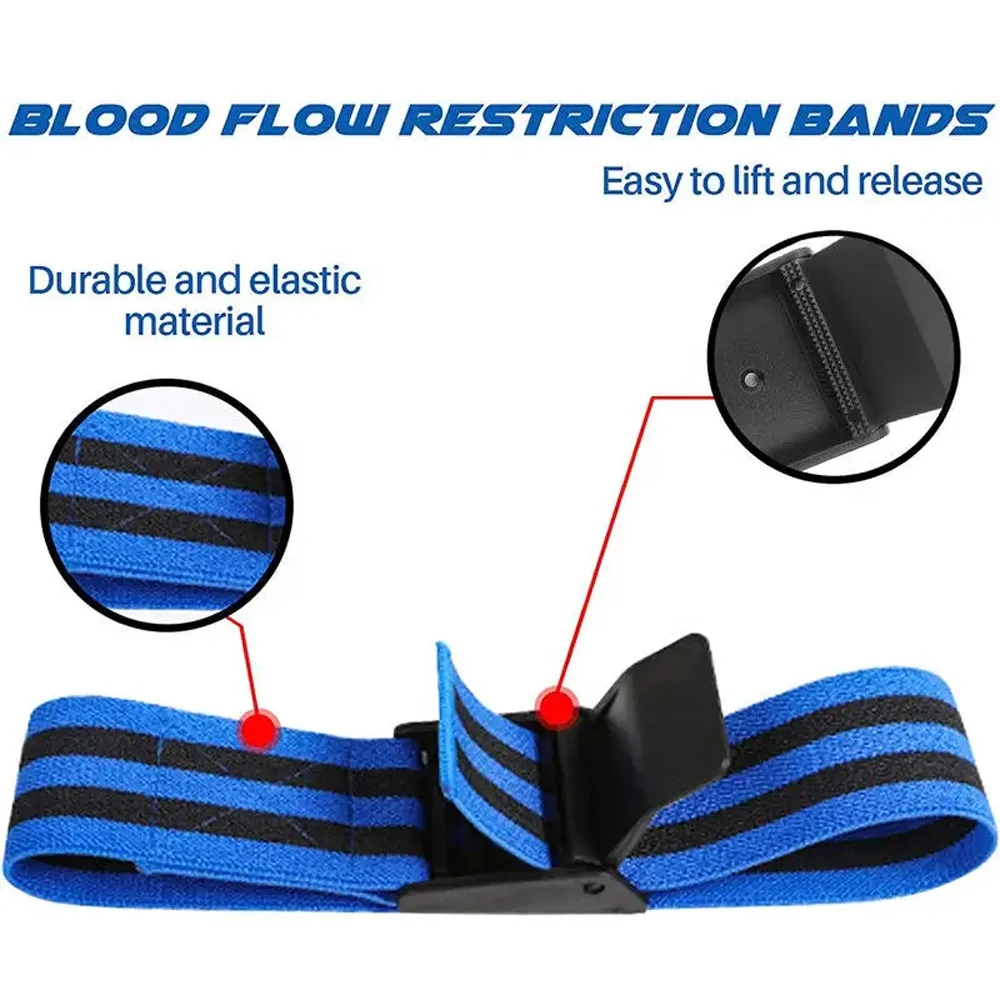 Comfortable BFR Blood Flow Restriction Training Bands Latex Loop Weightlifting Equipment with Plastic Buckle
