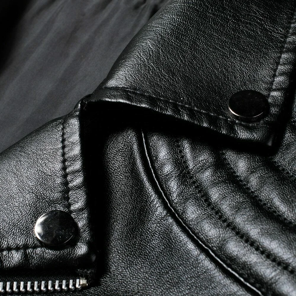  Мужская винтажная мотоциклетная кожаная куртка приталенная Повседневная байкерская отличного качества 2021