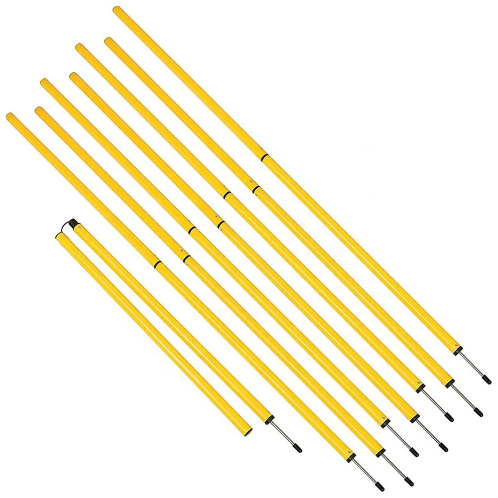 1m,1.5m ABS soccer training equipment slalom pole with dome base or spike base indoor outdoor pole set