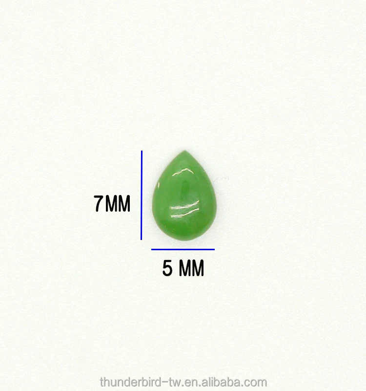 Factory wholesale DIY Loose Gemstone high quality A grade 5x7mm tear drop natural green nephrite jade cabochon