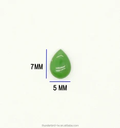 Factory wholesale DIY Loose Gemstone high quality A grade 5x7mm tear drop natural green nephrite jade cabochon