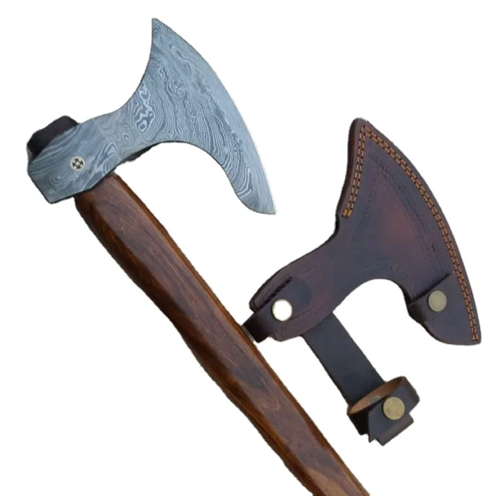 Brand New Custom Made Damascus Steel Tomahawk Axe Hatchet with Rose Wood Handle Hiking Axe Hunting Hatchet