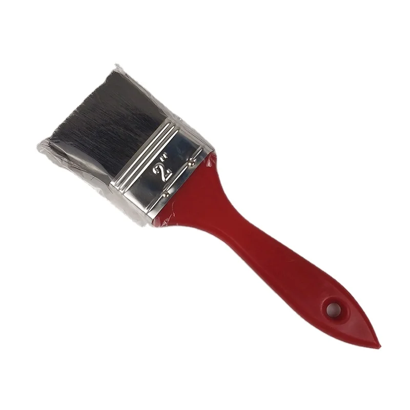 1 quot - 4 quot Sharp Tip Red Plastic Handle Paint Brush with Black Bristle Synthetic Brush for Painting Wall