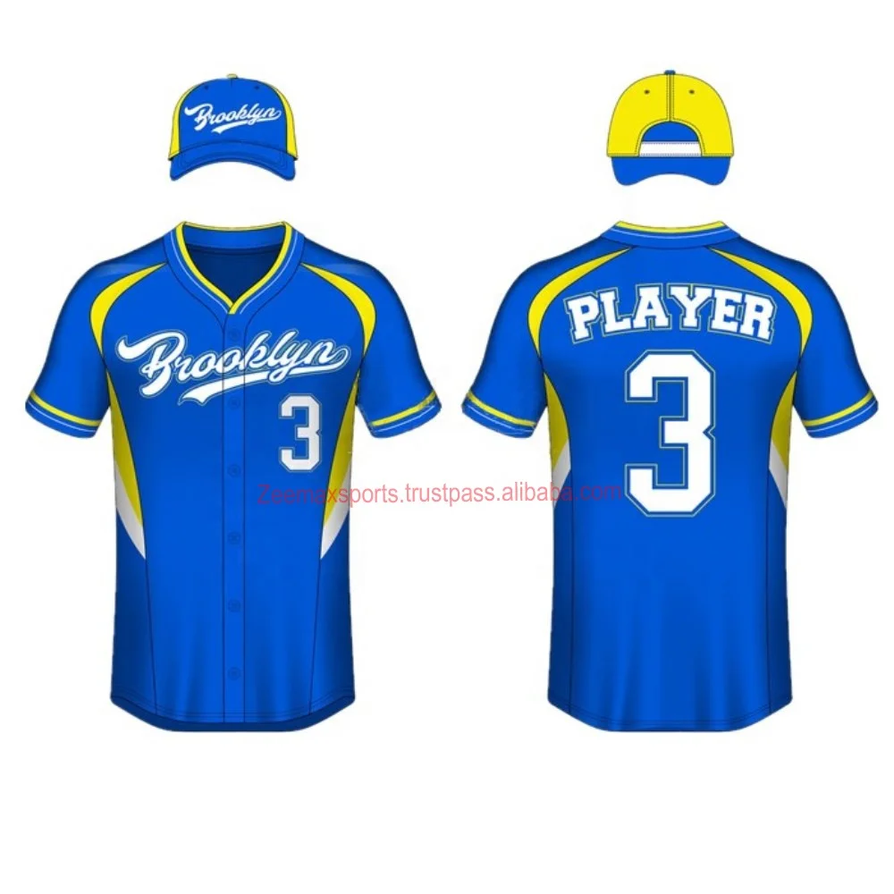 Men / Women Custom Embroidered + Sublimation Baseball Jersey With Hat