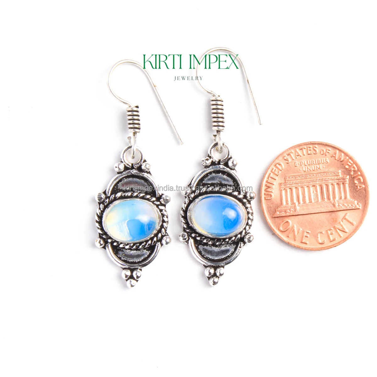 Exotic Ring 2021 New Opalite Diversified Designs Silver Overlay Boho Earrings Vintage Women Jewelry American Style