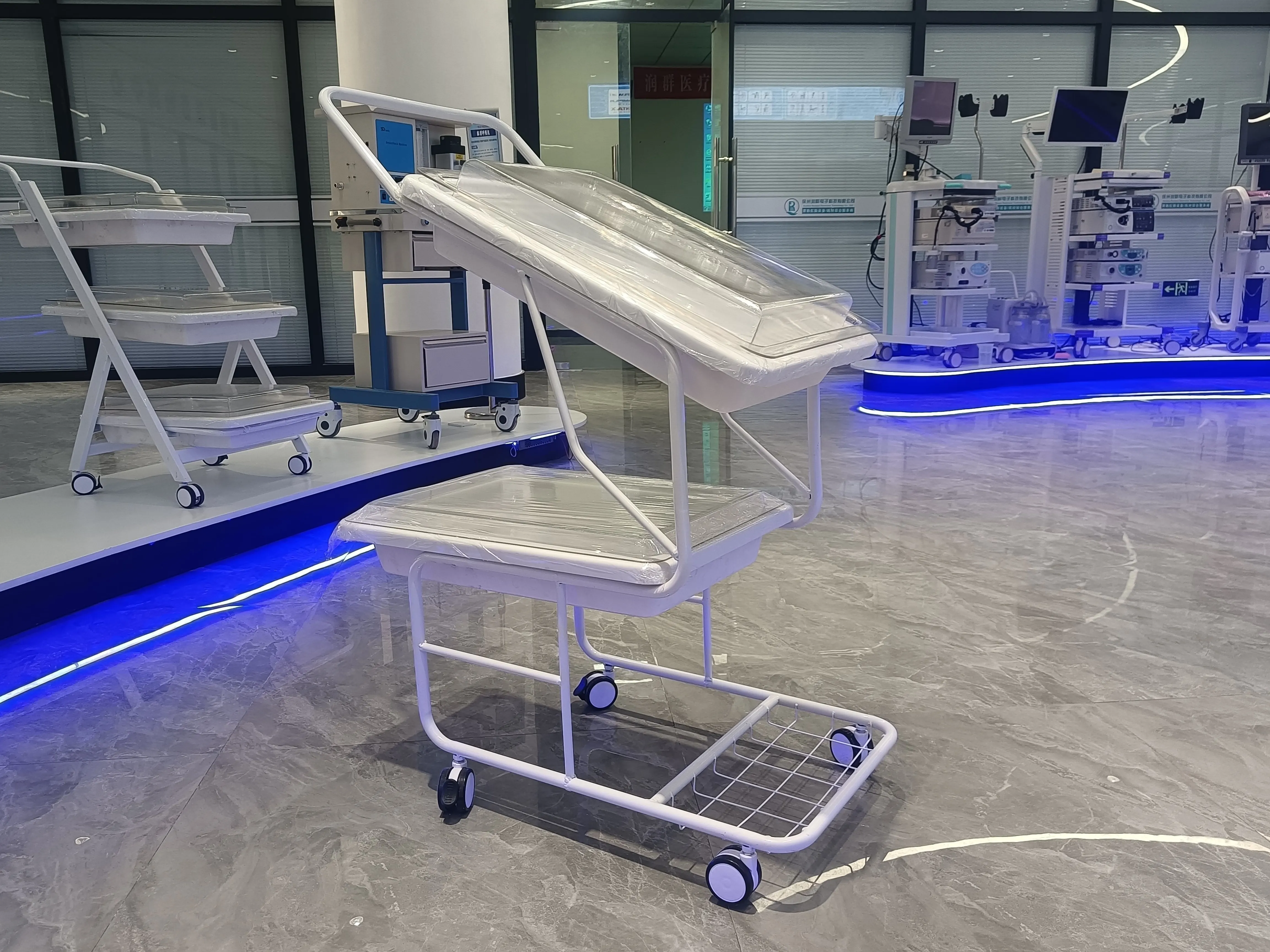Hospital Medical ABS Instrument Trolley Plastic Patient Nursing Treatment Trolley/Cart with 2 Layers OEM