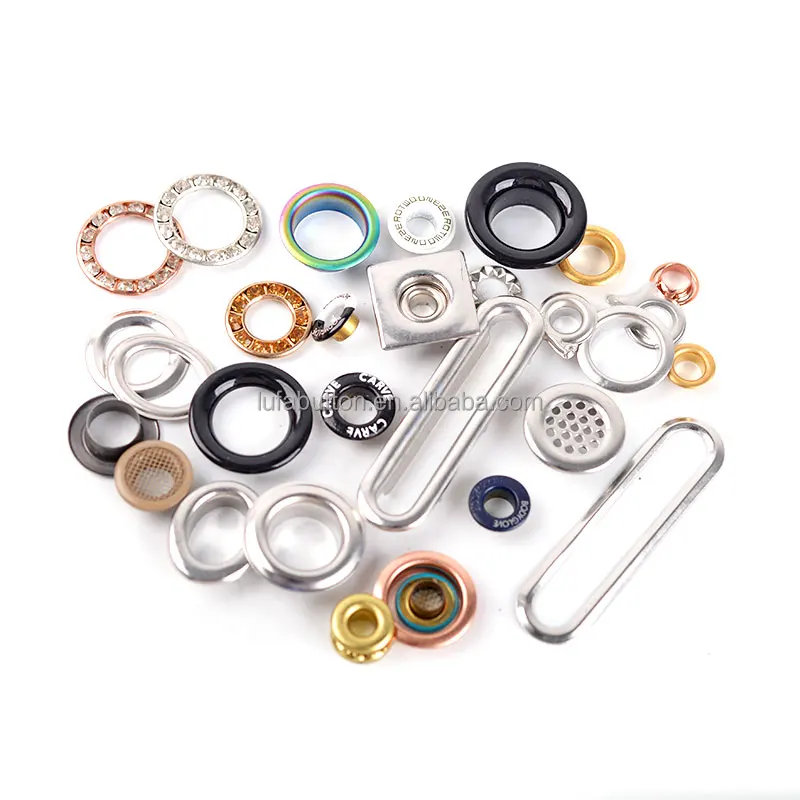 Custom Steel Letters Logo Colorful Metal Eyelet Steel Grommets For Curtain Shoes