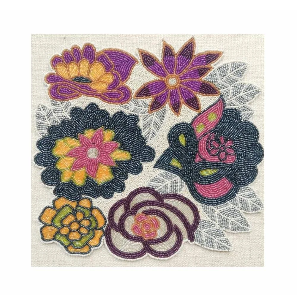 Golden Color Glass Handmade Beads Table Place Mats Charger Plats Mat Tableware Wedding Festive Ocasion Home Decor Place Mat