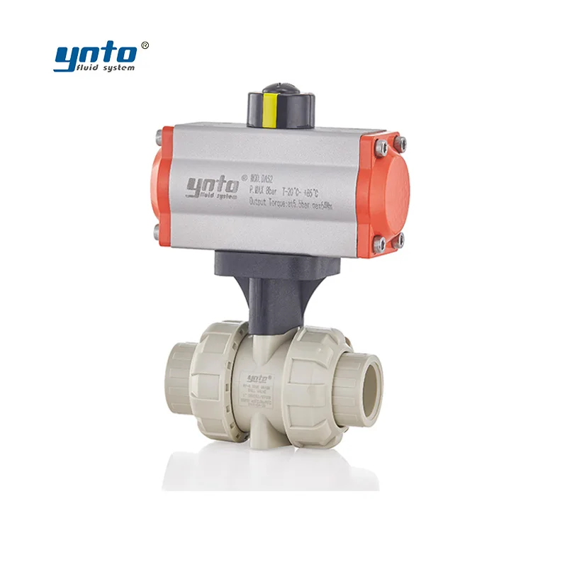 YNTO Pneumatic double acting PPH ball valve Socket type