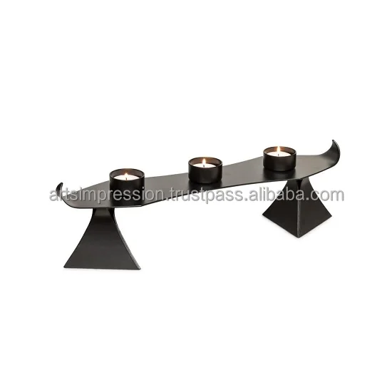 Black antique new Metal iron stand for candle black coating powder stylish nice looking Candle Holder Decorative Wedding Decor