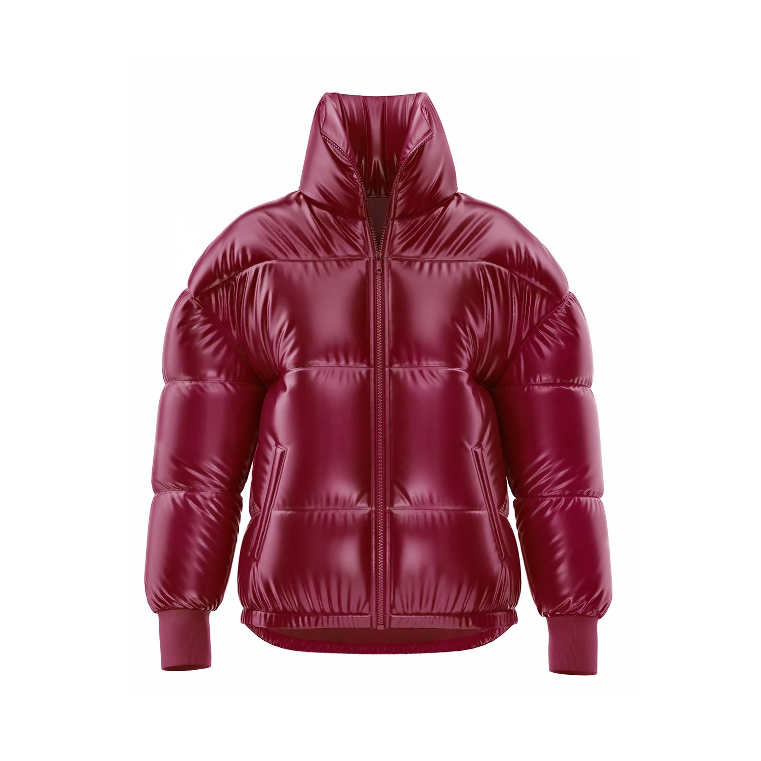 Best Quality Unisex Waterproof Winter Puffer Jacket Fashionable Yellow Padded Polyester Coat with Zipper Closure for Snow