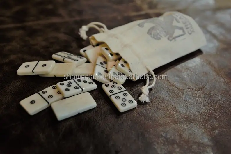Best quality handmade Wood Double Six Domino set of 28 pcs. Games for Kids and Adults