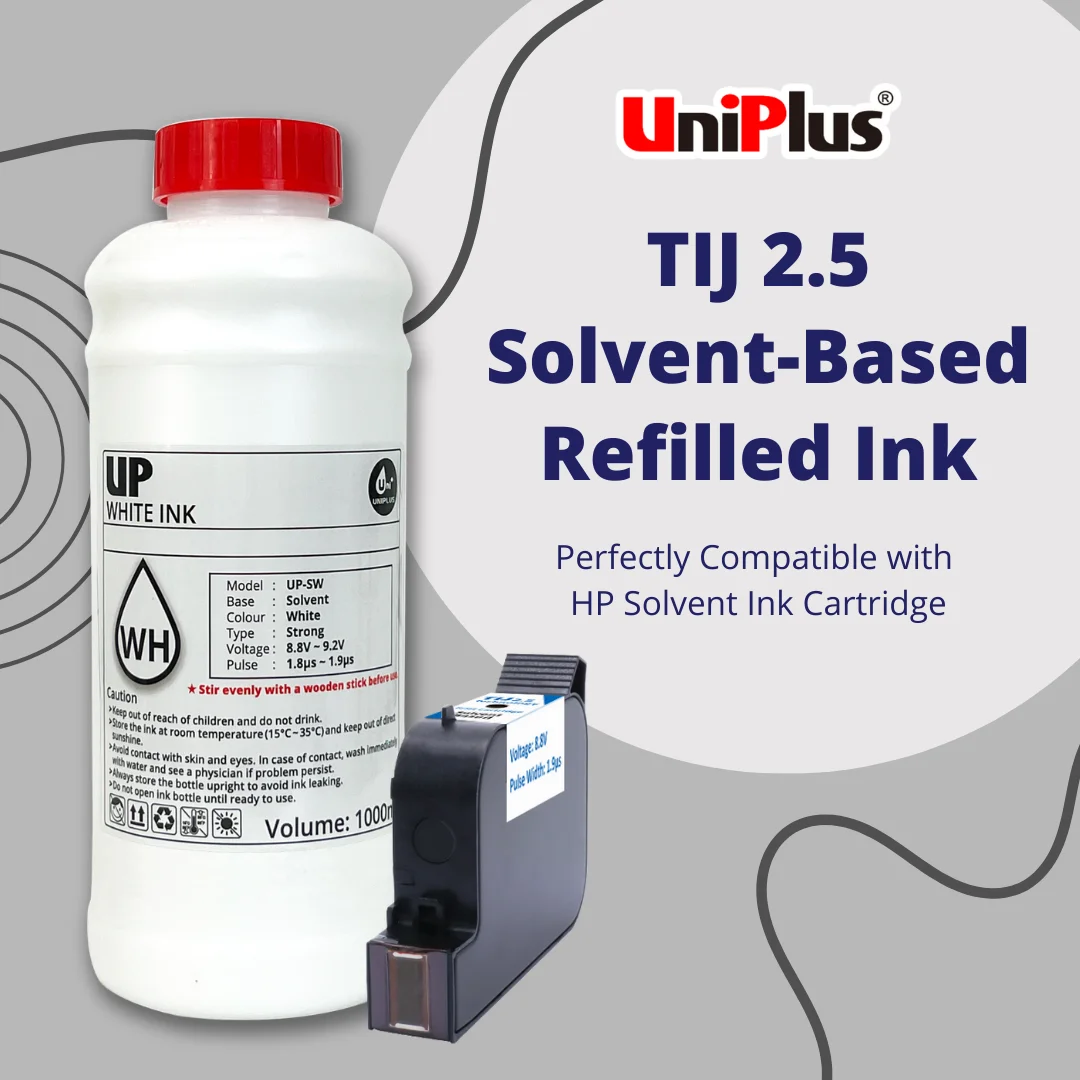 Uniplus High Quality White Refill Ink For Solvent Based Cartridge