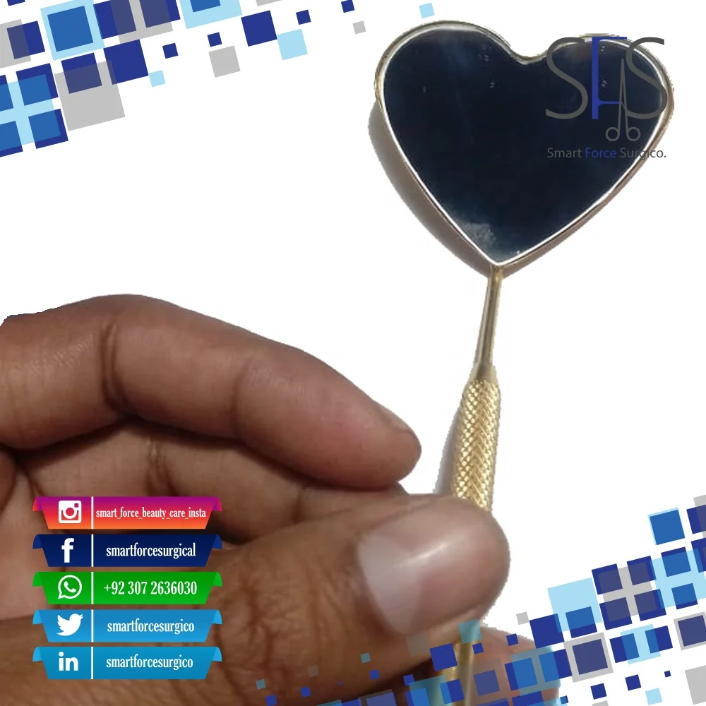 New Arrival Heart Shape Crescent Eyelash Mirrors Gold With Eco Friendly Black Card Box For Lash Beauty Eyelash Mirror