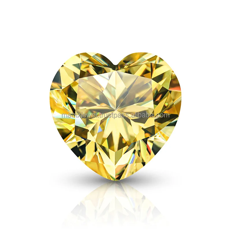 Best Popular Heart Shape Lab Grown Diamond Fancy Vivid Yellow Studded Heart 2.60Ct Fancy Vivid Yellow Diamond